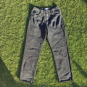 Forever 21 Women's Size 28x27 Straight Leg Jeans Black Raw Hem Denim Pants